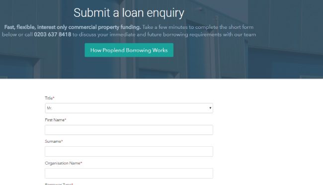 Submit loan request form